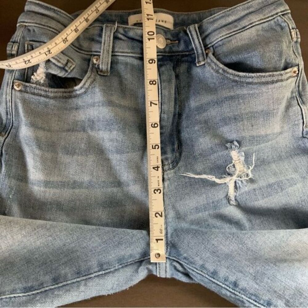 RISEN JEANS High Rise Distressed Raw Hem Straight Leg Jeans‎ Size 5 / 27 - Picture 15 of 16